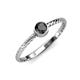 3 - Marian Bold Round Black Diamond Solitaire Rope Promise Ring 