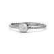 1 - Marian Bold Round White Sapphire Solitaire Rope Promise Ring 