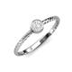3 - Marian Bold Round White Sapphire Solitaire Rope Promise Ring 