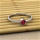 2 - Marian Bold Round Ruby Solitaire Rope Promise Ring 