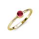 3 - Marian Bold Round Ruby Solitaire Rope Promise Ring 