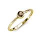3 - Marian Bold Round Smoky Quartz Solitaire Rope Promise Ring 