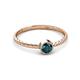2 - Marian Bold Round London Blue Topaz Solitaire Rope Promise Ring 