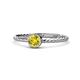1 - Marian Bold Round Yellow Diamond Solitaire Rope Promise Ring 