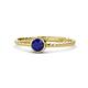 1 - Marian Bold Round Blue Sapphire Solitaire Rope Promise Ring 