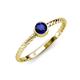 3 - Marian Bold Round Blue Sapphire Solitaire Rope Promise Ring 