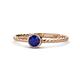 1 - Marian Bold Round Blue Sapphire Solitaire Rope Promise Ring 