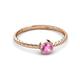 2 - Marian Bold Round Lab Created Pink Sapphire Solitaire Rope Promise Ring 
