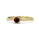 1 - Marian Bold Round Red Garnet Solitaire Rope Promise Ring 