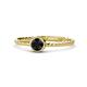 1 - Marian Bold Round Black Diamond Solitaire Rope Promise Ring 