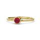 1 - Marian Bold Round Ruby Solitaire Rope Promise Ring 