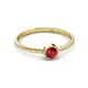 2 - Marian Bold Round Ruby Solitaire Rope Promise Ring 