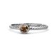 1 - Marian Bold Round Smoky Quartz Solitaire Rope Promise Ring 