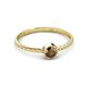 2 - Marian Bold Round Smoky Quartz Solitaire Rope Promise Ring 