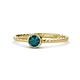 1 - Marian Bold Round London Blue Topaz Solitaire Rope Promise Ring 