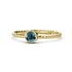 1 - Marian Bold Round Blue Diamond Solitaire Rope Promise Ring 