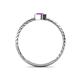 4 - Marian Bold Round Amethyst Solitaire Rope Promise Ring 