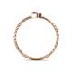 4 - Marian Bold Round Rhodolite Garnet Solitaire Rope Promise Ring 