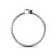 4 - Marian Bold Round Rhodolite Garnet Solitaire Rope Promise Ring 