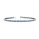 1 - Leslie 2.40 mm Blue Topaz and Lab Grown Diamond Eternity Tennis Bracelet 