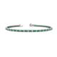 1 - Leslie 2.40 mm Emerald and Lab Grown Diamond Eternity Tennis Bracelet 