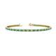 1 - Leslie 2.70 mm Emerald and Lab Grown Diamond Eternity Tennis Bracelet 