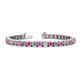 1 - Leslie 4.00 mm Pink Sapphire and Lab Grown Diamond Eternity Tennis Bracelet 