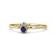 1 - Paw Bold Round Blue Sapphire and Diamond Promise Ring 