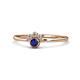 1 - Paw Bold Round Blue Sapphire and Diamond Promise Ring 