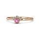 1 - Paw Bold Round Pink Sapphire and Diamond Promise Ring 