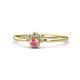 1 - Paw Bold Round Pink Tourmaline and Diamond Promise Ring 