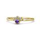 1 - Paw Bold Round Iolite and Diamond Promise Ring 