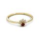 2 - Paw Bold Round Red Garnet and Diamond Promise Ring 