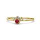 1 - Paw Bold Round Ruby and Diamond Promise Ring 