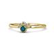 1 - Paw Bold Round London Blue Topaz and Diamond Promise Ring 