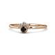 1 - Paw Bold Round Black and White Diamond Promise Ring 