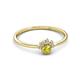 2 - Paw Bold Round Yellow and White Diamond Promise Ring 