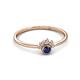 2 - Paw Bold Round Blue Sapphire and Diamond Promise Ring 
