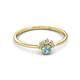 2 - Paw Bold Round Aquamarine and Diamond Promise Ring 