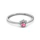 2 - Paw Bold Round Pink Tourmaline and Diamond Promise Ring 