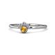 1 - Paw Bold Round Citrine and Diamond Promise Ring 