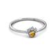 2 - Paw Bold Round Citrine and Diamond Promise Ring 