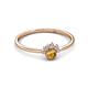 2 - Paw Bold Round Citrine and Diamond Promise Ring 