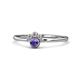 1 - Paw Bold Round Iolite and Diamond Promise Ring 