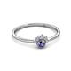 2 - Paw Bold Round Iolite and Diamond Promise Ring 
