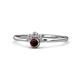 1 - Paw Bold Round Red Garnet and Diamond Promise Ring 