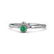 1 - Paw Bold Round Emerald and Diamond Promise Ring 