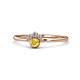 1 - Paw Bold Round Yellow Sapphire and Diamond Promise Ring 