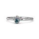 1 - Paw Bold Round Blue and White Diamond Promise Ring 