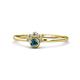 1 - Paw Bold Round Blue and White Diamond Promise Ring 